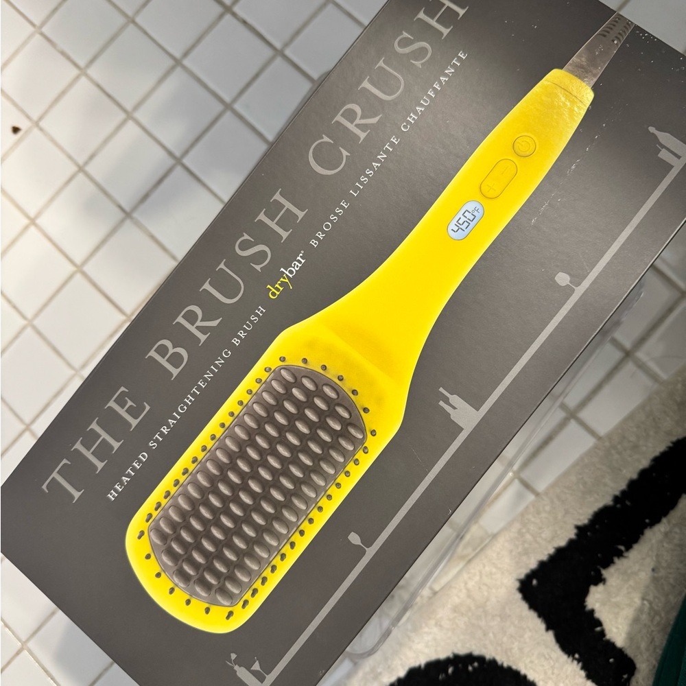 BRAND NEW-NEVER USED Drybar Brush Crush Heated Straightener - Bright Yellow